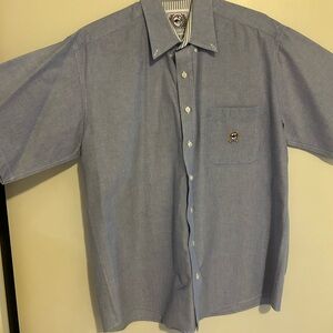 Cinch Light Blue Casual Short Sleeved Button-Down Shirt